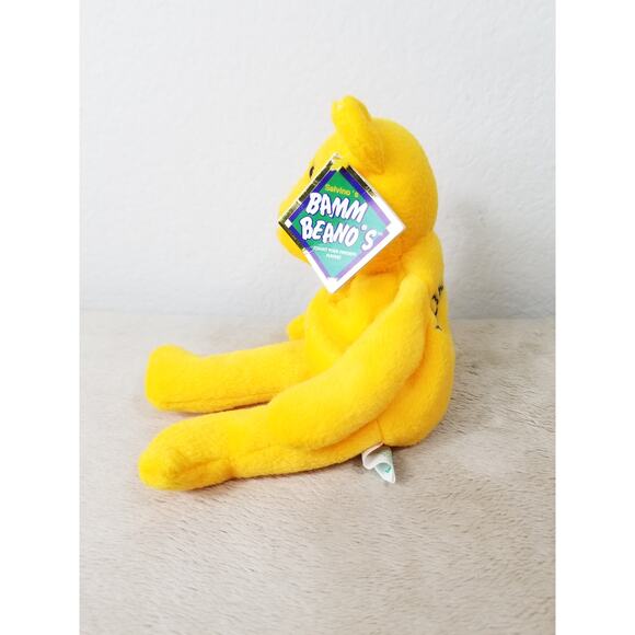 Bamm Beanos Jim Edmonds 25 Yellow Stuffed Animal 1998 Plush Toy 9" Vintage - Picture 5 of 9